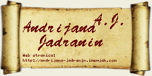 Andrijana Jadranin vizit kartica